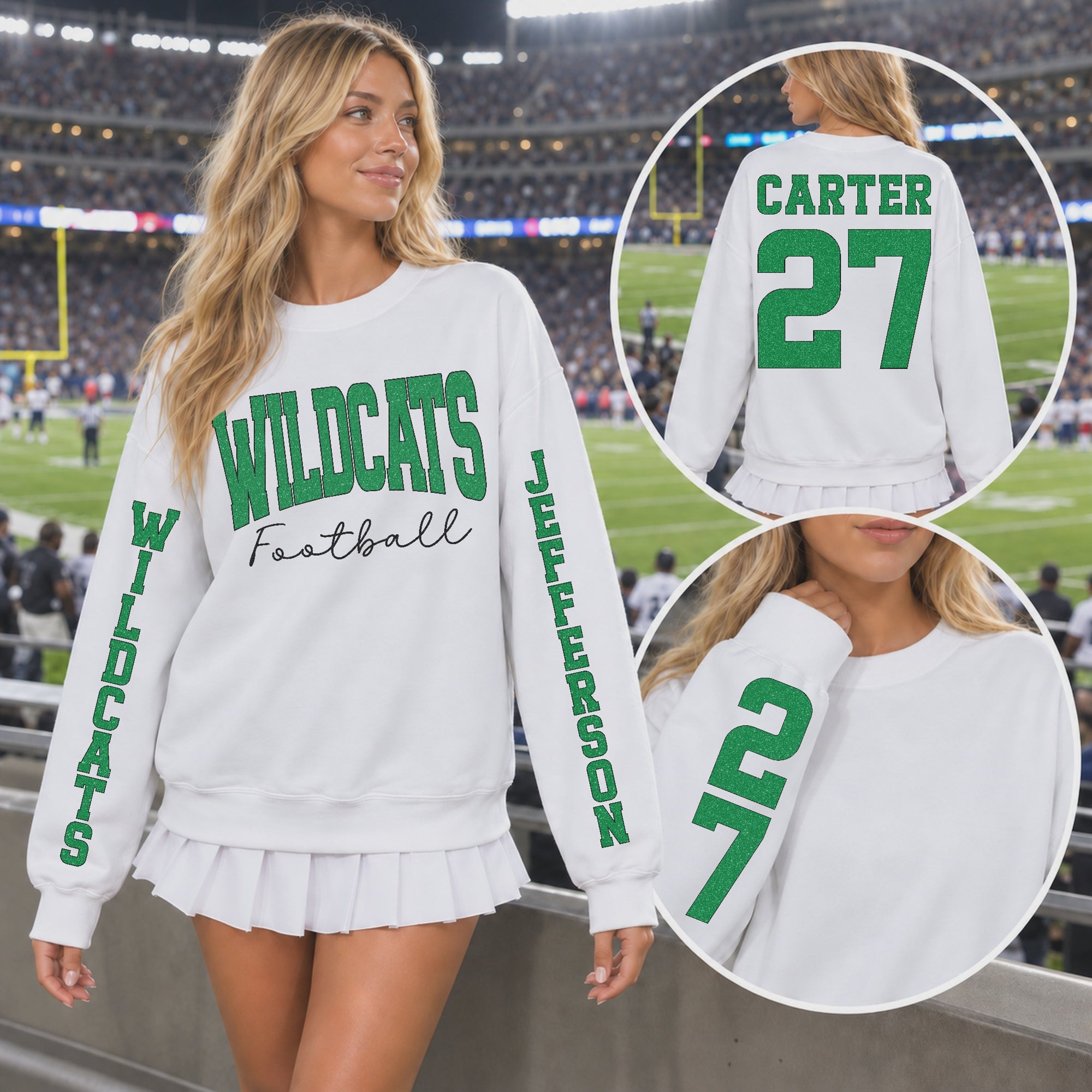 Custom Glitter Varsity Team Complete School Spirit PNG Design Bundle slideshow